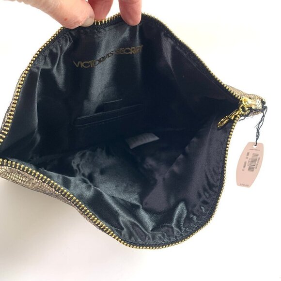 Victoria's Secret Shimmering Sequin Fold Over Evening Bag Disco Retro Gold NWT - Picture 2 of 10